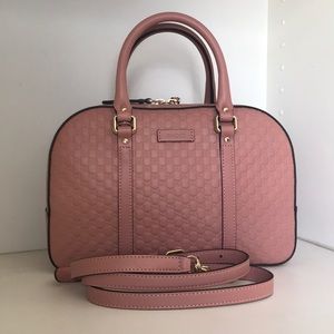 Gucci Microguccissima Pink Leather Satchel Bag